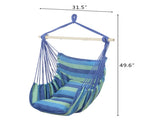 Distinctive Cotton Canvas Hanging Rope Chair with Pillows Blue 90443373