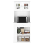 ZUN Capienza Pantry Cabinet, Two Shelves, Double Door, One Drawer, Three Side Shelves -White B20091899