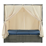 ZUN Adjustable Sun Bed With Curtain,High Comfort,With 3 Colors 27294957