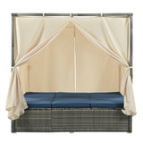 ZUN Adjustable Sun Bed With Curtain,High Comfort,With 3 Colors 27294957