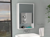 Medicine 35H" Single Door Cabinet, Two Interior Shelves, One External Shelf, White B097133128