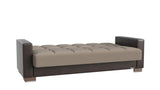 PrimeNest NimbusFlow Upholstered Convertible Sofabed with Storage, Beige/Brown-PU Chenille B030P286529