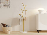 Clothing Rack, Golden Metal Freestanding Heavy Duty Clothes Rack with Marble Base, Multipurpose 73845843