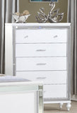 Mirror Framed Chest Made With Wood in White Color 808857981936