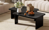 U-Can Modern Minimalist Coffee Table Set, Rectangle Coffee Table with Splicing Design, N724P232174B