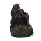 22.0" High DATONA FOUNTAIN Outdoor Weather Resistant Floor Fountain with Light, Light Brown Black 71778.00LBLK