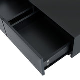 Movable Top Coffee Table, Modern Square Wood Coffee Table with High Gloss finish, 4 Hidden Storage 25494699