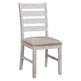 ZUN Casual Dining Room Side Chairs 2pc Set Grayish White Finish Upholstered Seat Transitional Design B01151374