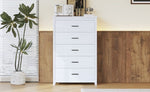 ZUN Retro American Country Style Wooden Dresser with 5 Drawer, Storage Cabinet for Bedroom, White N733P207094K