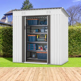 ZUN 4 x 6 Ft Outdoor Storage Shed, Patio Steel Metal Shed w/Lockable Sliding Doors, Vents, House for W2181P156873