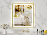 24x36" Gold Tempered Mirror Dual LED Light Strips Front and Back LightingUnable ship on weekends, 77771196