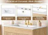 30-Inch Bathroom Vanity with Ceramic Sink, Soft-Close Doors and Drawers, Modern Traditional N729P512871N
