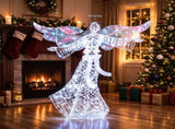5.2 FT Pre-Lit Christmas Angel with Iridescent Robe & Wings, 230 Cold White LEDs, Metal Frame 35543106