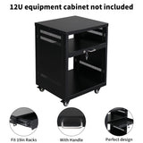 19" 1U Steel Plate DJ Drawer Equipment Cabinet with Keys Black 49699563