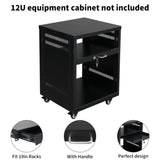 ZUN 19" 1U Steel Plate DJ Drawer Equipment Cabinet with Keys Black 49699563