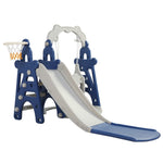 ZUN Kids Swing and Slide Set 3-in-1 Slide with Basketball Hoop for Indoor and Outdoor Activity W2181139446