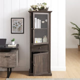 ZUN Tall Storage Cabinet, Freestanding Cabinet Glass Door and Shelves, Sideboard cabinet, Cabinet W2275P206603