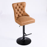 A&A Furniture,Aged and Retro PU Swivel Barstools Adjusatble Seat Height from 26-33 Inch, Modern Bar W1143P195204