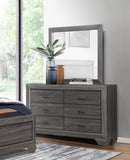 ZUN Wooden Bedroom Furniture Gray Finish 1pc Dresser of 6x Drawers Contemporary Design Rustic Aesthetic B011118703