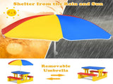 Children Outdoor Picnic Set with Foldable UV Protection Umbrella, Lightweight PP Kids Activity 05536010