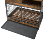 ZUN Furniture Dog Cage Crate with Double Doors. Antique Brown,38.78'' W x 27.36'' D x 32.17'' H. 52622080