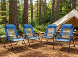 Blue 4-Pack Folding Camping Chairs Patio Chairs with Removable Headrest for Garden Picnic Outdoor 49334353