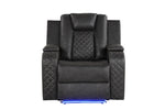 ZUN LED & Power Recliner Chair Made With Faux Leather in Gray 659436262294