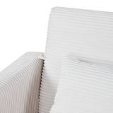 White Corduroy, Modern Sofa With Two Pillows, Suitable For Living Room, Lounge 95386034