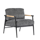 27.56" Modern Accent Chair with Plush Cushions, Minimalist Metal Frame, and Wooden Armrest Design N767P215306R