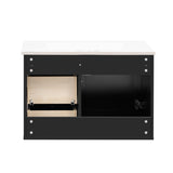 30" Bathroom Vanity with Ceramic Sink, Mid-Century Bathroom Vanity Cabinet with 2 Drawers, Bathroom N710P265954B