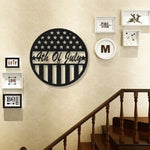 ZUN July 4th Decoration Hanging, Metal Patriotic Star and Stripe America Flag Wall Decor, Independence 45979821