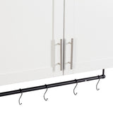 Bathroom Wall Cabinet with Adjustable Shelf, Towel Bar, 5 Hooks, Over The Toilet Storage Cabinet for W331P281277