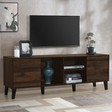 Mid Century TV Stand 2 Cabinets, Media Console Table for TVs up to 70'', Entertainment Center N710P190046Q