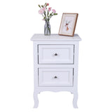 Country Style Two-Tier Night Table Large Size White 29520852