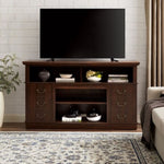 ZUN Retro TV Stand Storage for TVs up to 65'', Mid Century Modern TV Stand & Entertainment Center W2275P210044