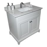 Montary 37inch bathroom vanity top stone carrara white new style tops with rectangle undermount W50921988
