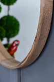 28" Round Wood Mirror, Wall Mounted Mirror Home Decor for Bathroom Living Room W2078124099