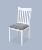 Dining Room Furniture White Finish Set of 2 Seating Chairs Cushion with Grey Color Seats Wooden Back W2170P208375