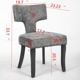 Mid Century Modern Dining Chairs Set of 2, Farmhouse Linen Fabric Upholstered Accent Chair Curved W1143P186368