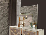 Omari Modern Style Mirror Made with Wood and Gold Accents in Beige B009P245441