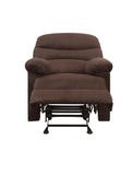 Chocolate Glider Recliner with Pillow Top Armrest B062P215430