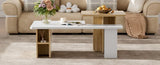 U-Can Set of 2 Nesting Coffees Farmhouse,Rectangle Coffee Living Room,Wood Finish Coffee N724P294661K