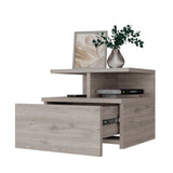 Light Gray 2-Tier Shelf Floating Nightstand B062P175812