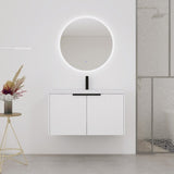 36" Wall Mounted Bathroom Vanity with Resin Sink & 2 Soft-Close Doors W999P251811