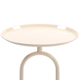Lantern-shaped Metal End Table, Small Round Side Table, Modern Coffee Drink Cocktail Table, Small W2664P232828