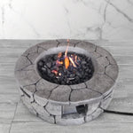 ZUN 9'' H x 28'' W Fiber Reinforced Concrete Outdoor Fire pit B120P198408