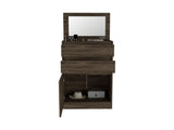 Dresser 43"H, Jewelry Box, Mirror, Single Door Cabinet, Two Drawers, Dark Walnut B097132971