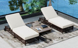 TREXM Outdoor Lounge, Patio Chaise Lounge with 5-Position Backrest, Rattan Outdoor Lounge N715P207900D
