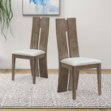 ZUN Dining Chair Set of 2 MDF, sponge .PU Leather Upholstered Cushion Seat Wooden Back Side Chairs Wood W876126496