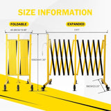 Metal Expandable Barricade, 17FT Traffic Barricade with Casters, Retractable Security Gate, Portable 63545067